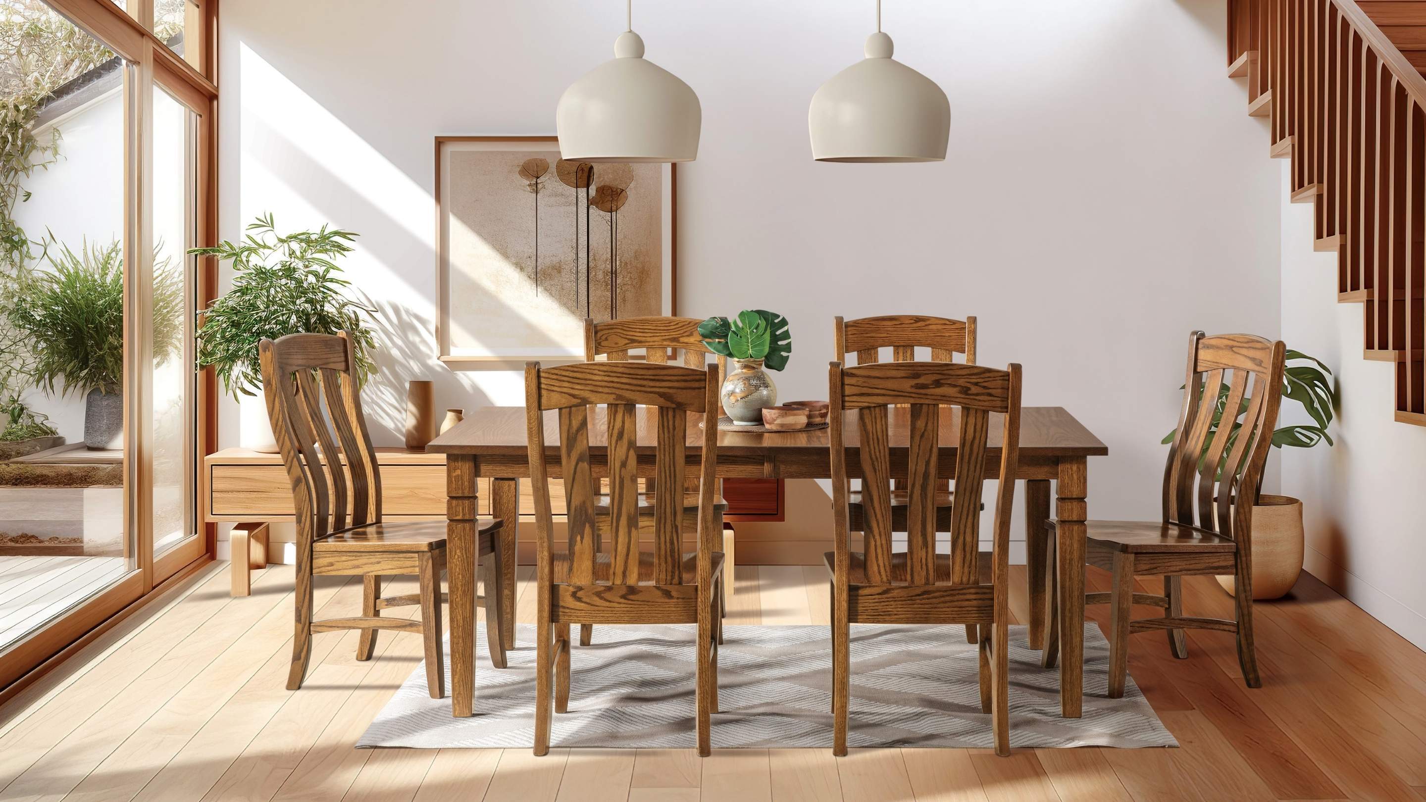 Amish Tables Wood Guide Red Oak Dining Set Lifestyle