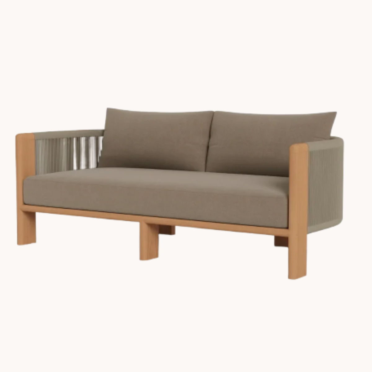 palm beach teak 2-seat sofa