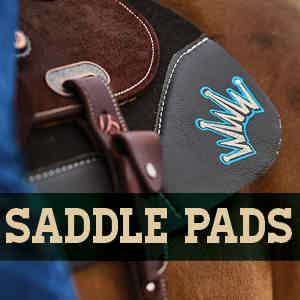 Up close picture of Best Ever saddle pad underneath a saddle on a horse