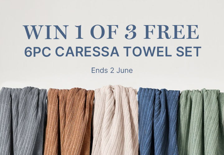 Win one of three free 6pc Carressa towel sets. Ends June 2.