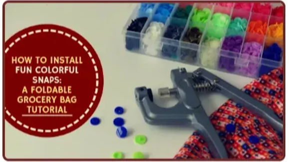 project, tutorial, plastic snap buttons, plastic snaps, grocery bag, reusable grocery bag, DIY, nylon fabric, nylon fabric grocery bag, 