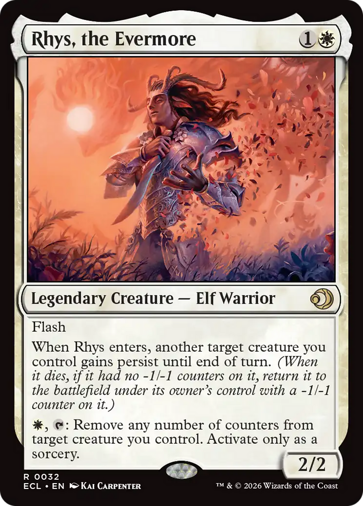 The Magic: the Gathering card Rhys the Evermore from the set Lorwyn Eclipsed.
