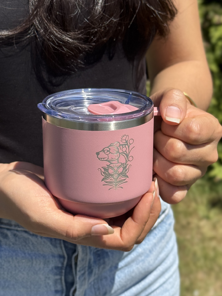 Bear (Courage) 11oz Stackable Travel Mug by Justine Proulx, Métis
