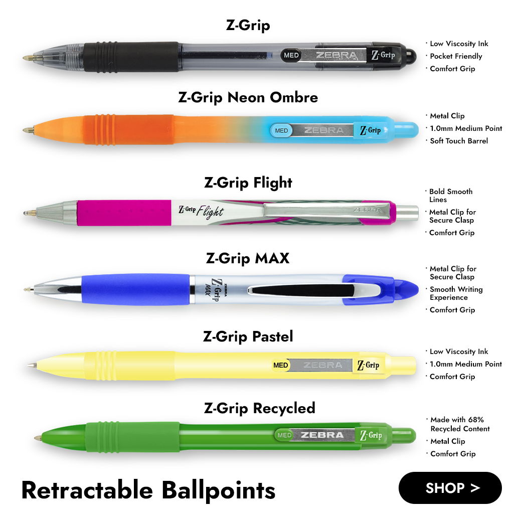 Zgrip retractable ballpoints