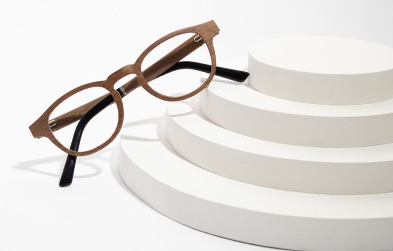 Harmony Brown browline glasses for diamond face shape on a white background