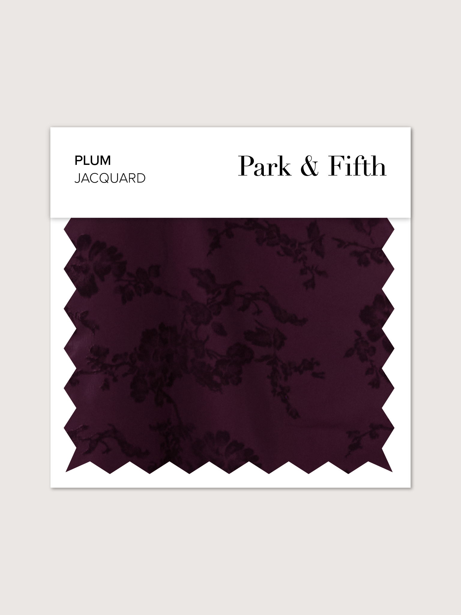 Plum jacquard fabric swatch from Park & Fifth.