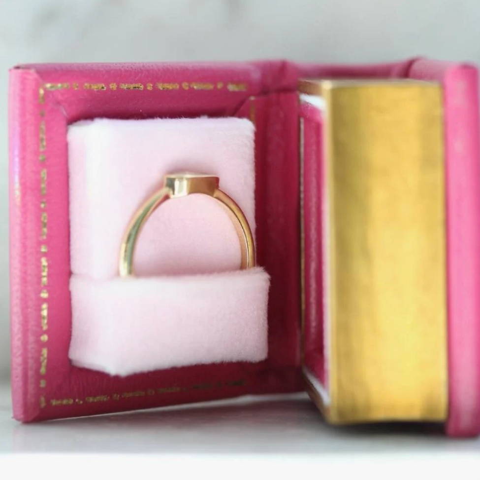 pink gem breakfast custom kitty baxter book ring box