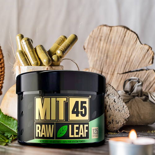 MIT 45 Raw Green Leaf Kratom 125 Capsules
