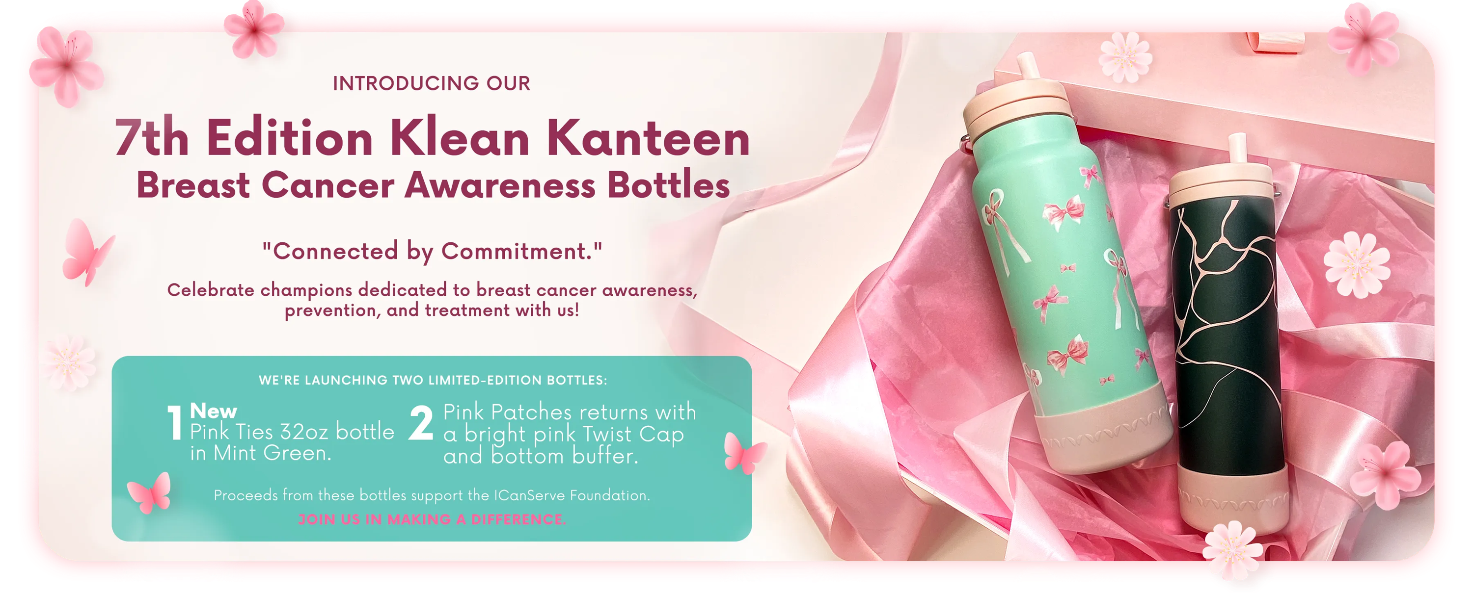 klean kanteen breast cancer awareness bottles