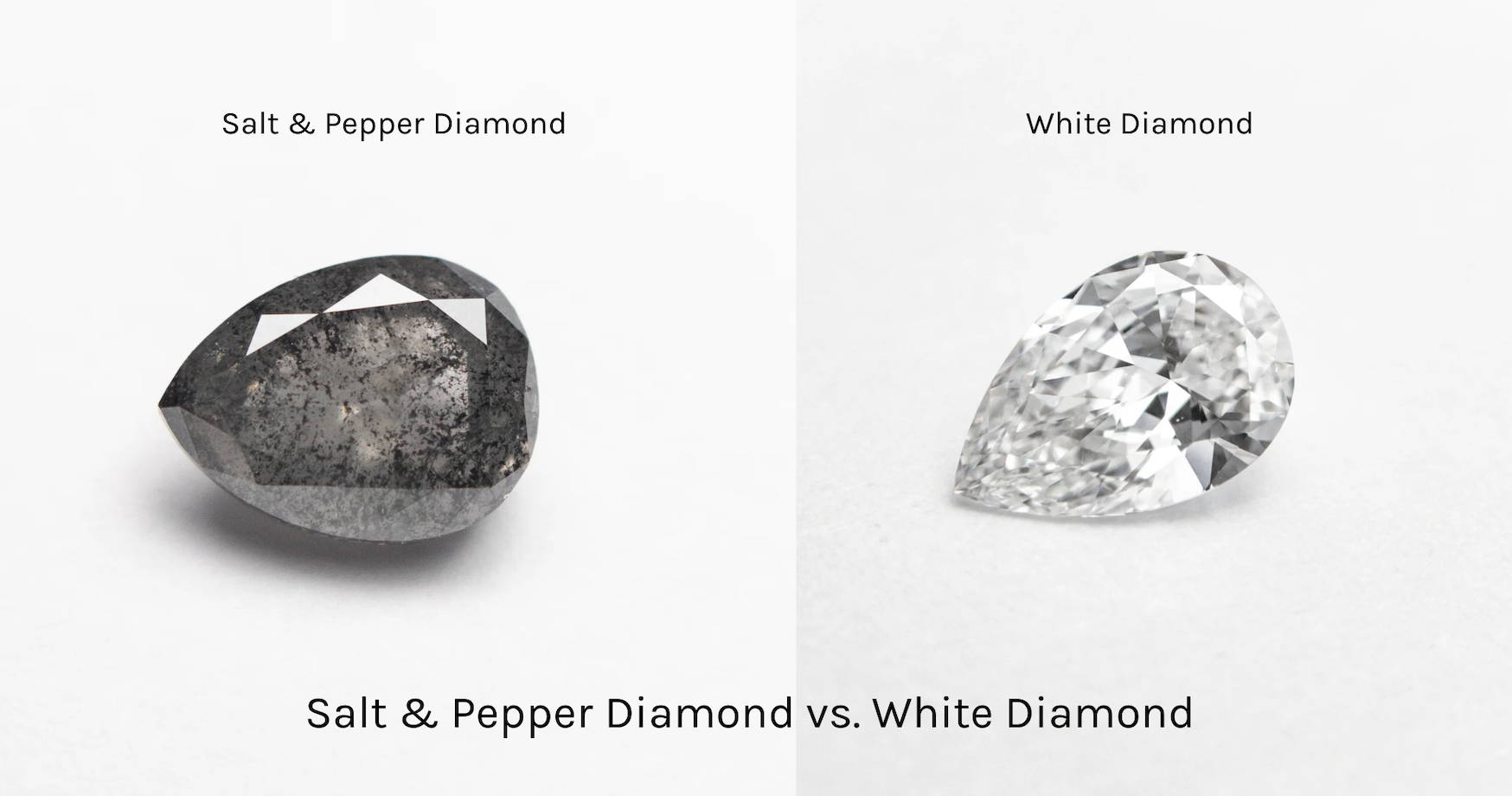 Salt & Pepper Diamond vs. White Diamond Comparison Photo