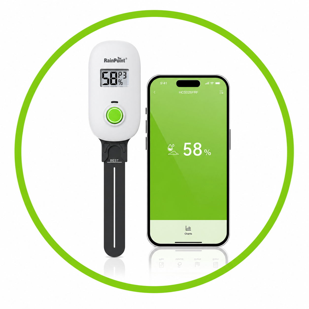 Digital thermometer and smartphone displaying temperature readings.