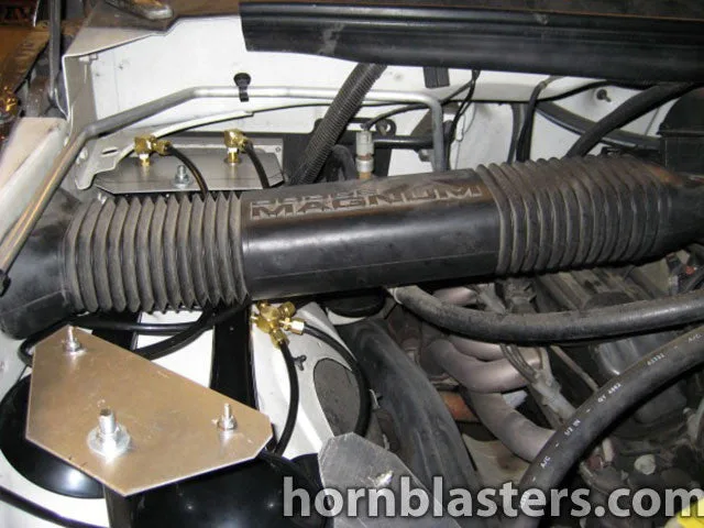 Completed Shocker XL train horn install on Richard's 1997 Dodge Ram 1500 photo 26