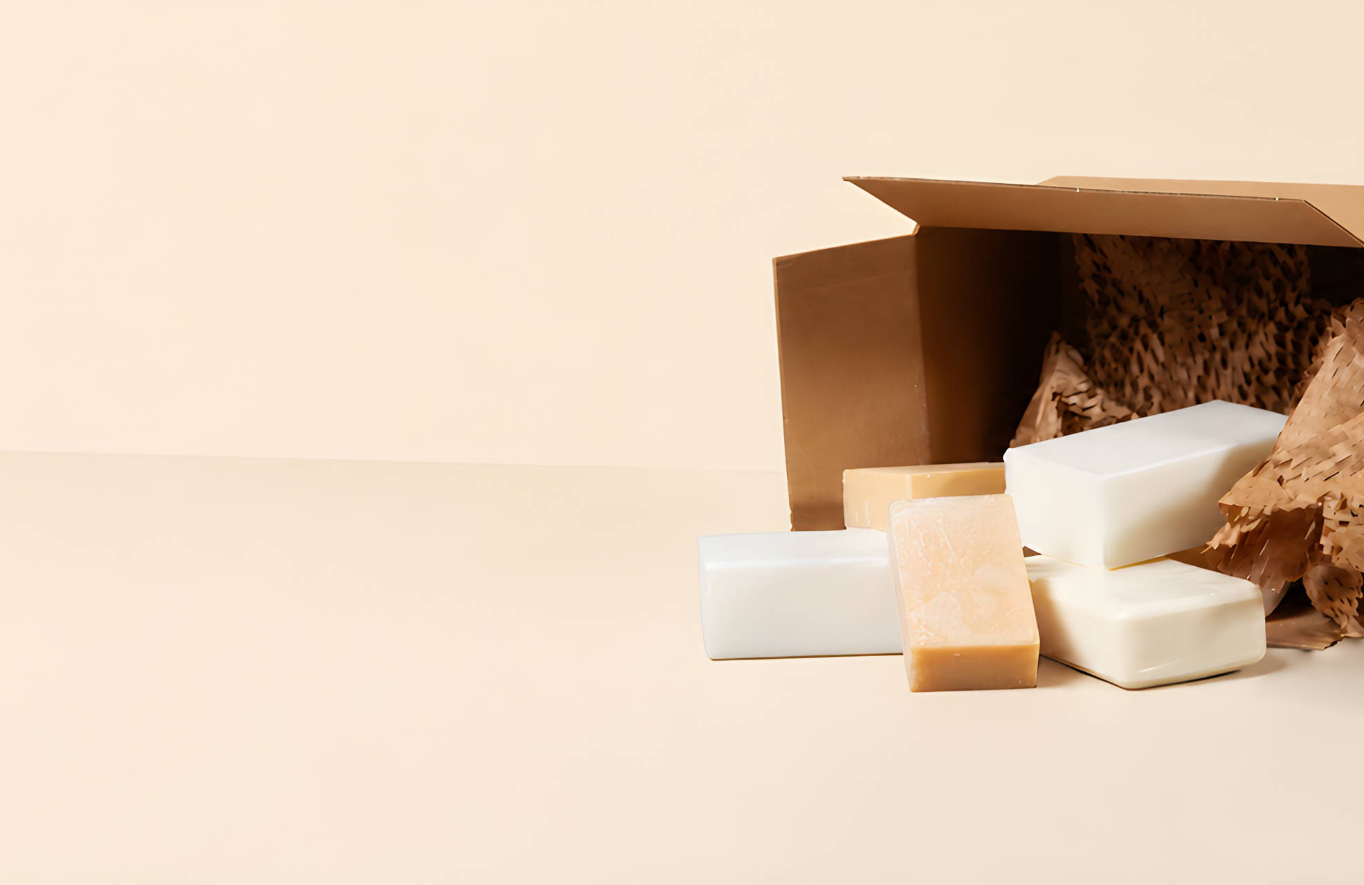 Open cardboard box with packing materials and items inside.