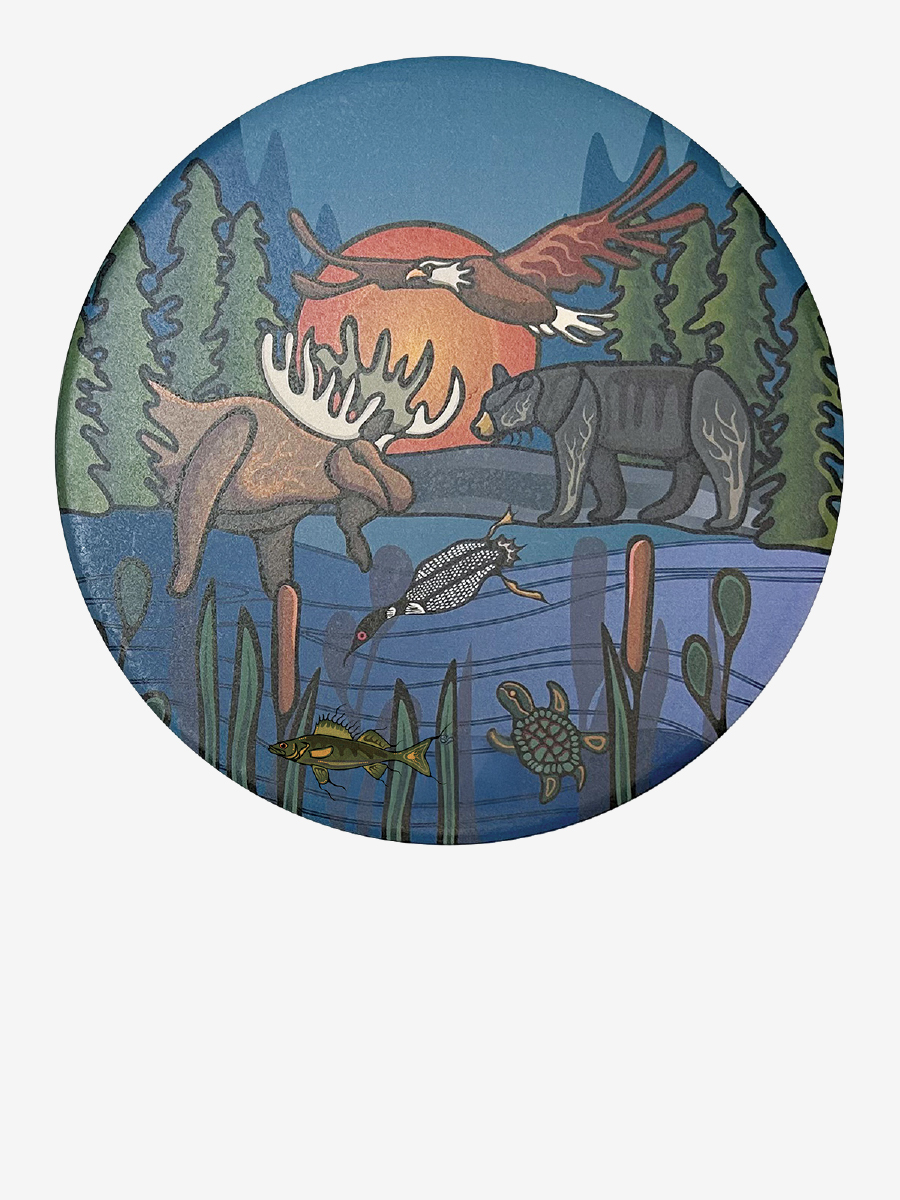 All My Relatives (Indinawemaaganidag) Ceramic Trivet by Storm Angeconeb, Lac Seul First Nation, Ojibwe