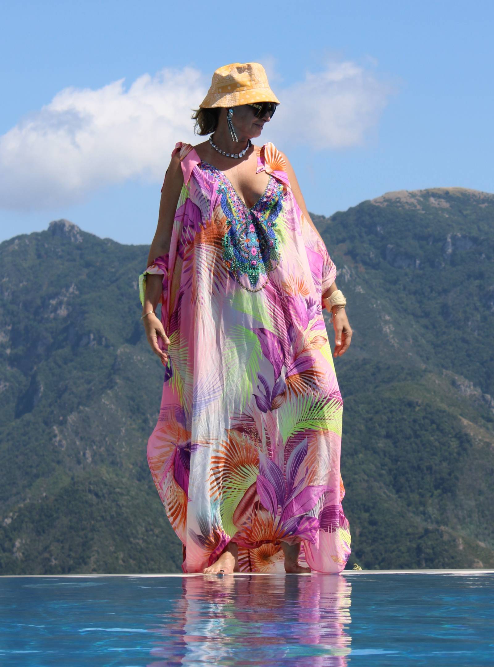 Camilla Franks wearing CAMILLA South Beach Sunrise Kaftan