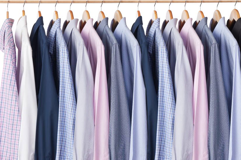 UNTUCKit shirts on a clothes rack
