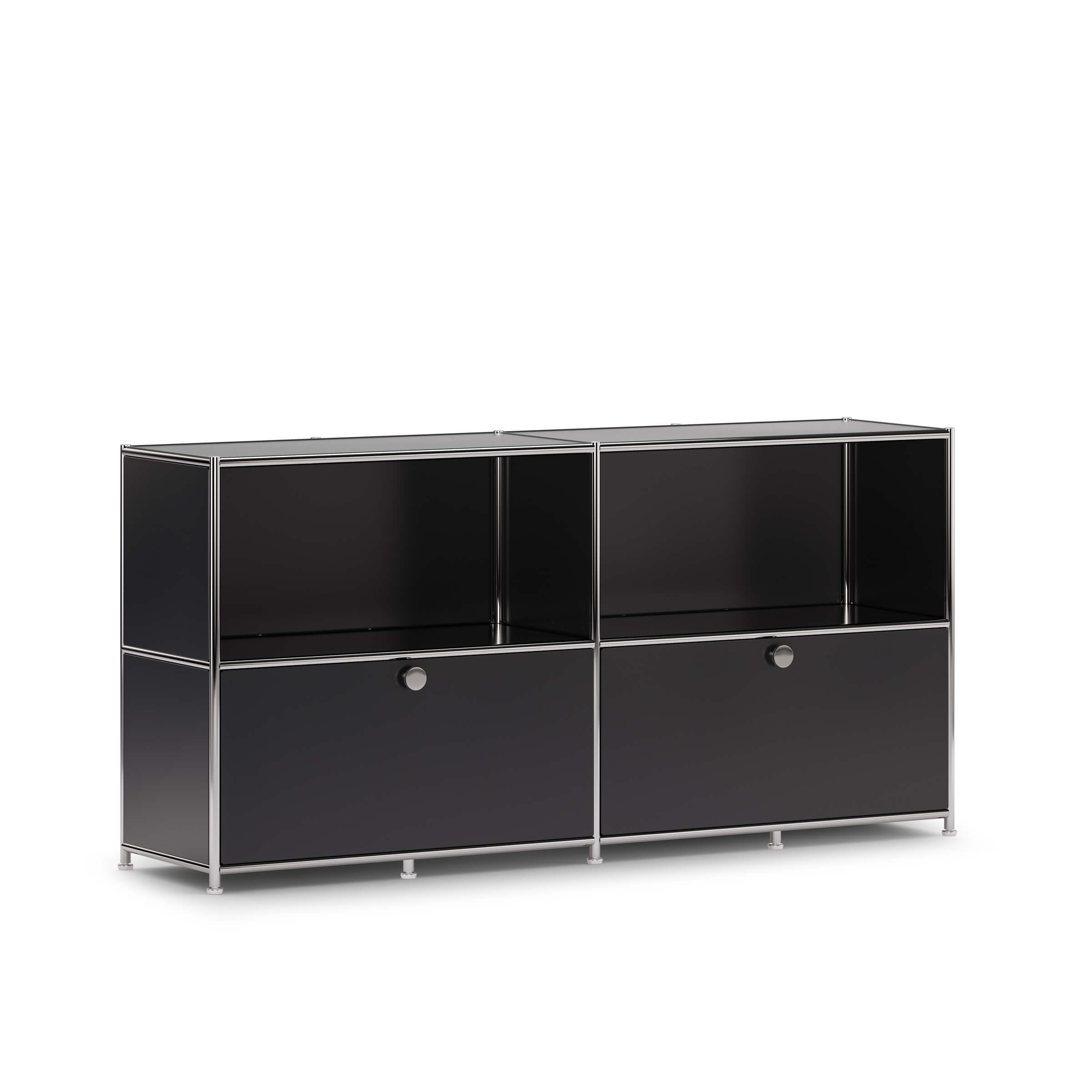 Studio shot of an ofinto Cubox sideboard in black