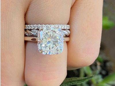 cushion cut engagement ring stack