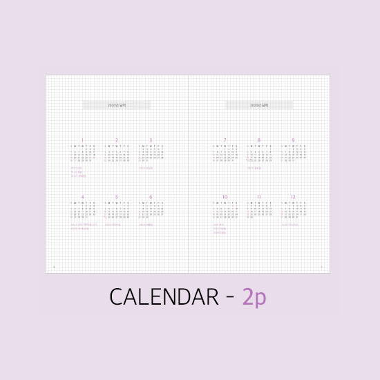 Calendar - Rihoon 2020 I like weekly dated grid diary planner