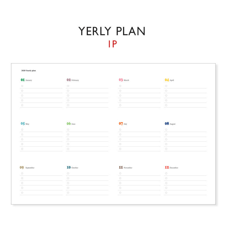 Yearly plan - GMZ 2020 Fruit dated monthly journal diary with sticker
