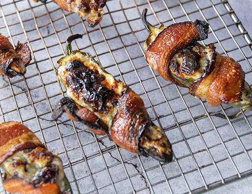 Image of Bacon wrapped Stuffed Jalapeno Peppers