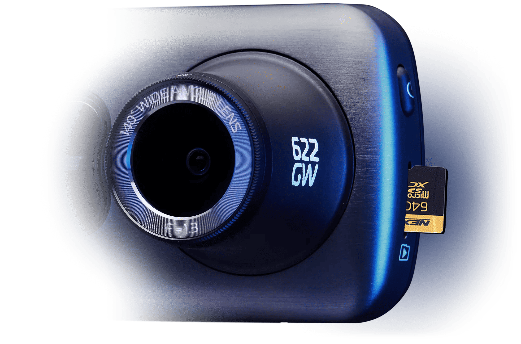 A close-up of a modern camera with an SD card slot.