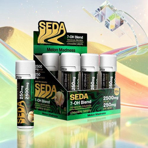 SEDA 7-Oil Blend products displayed in a colorful background.