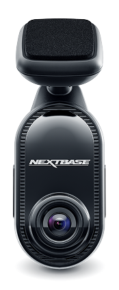 A Nextbase dash cam with a round lens and mounting pad.