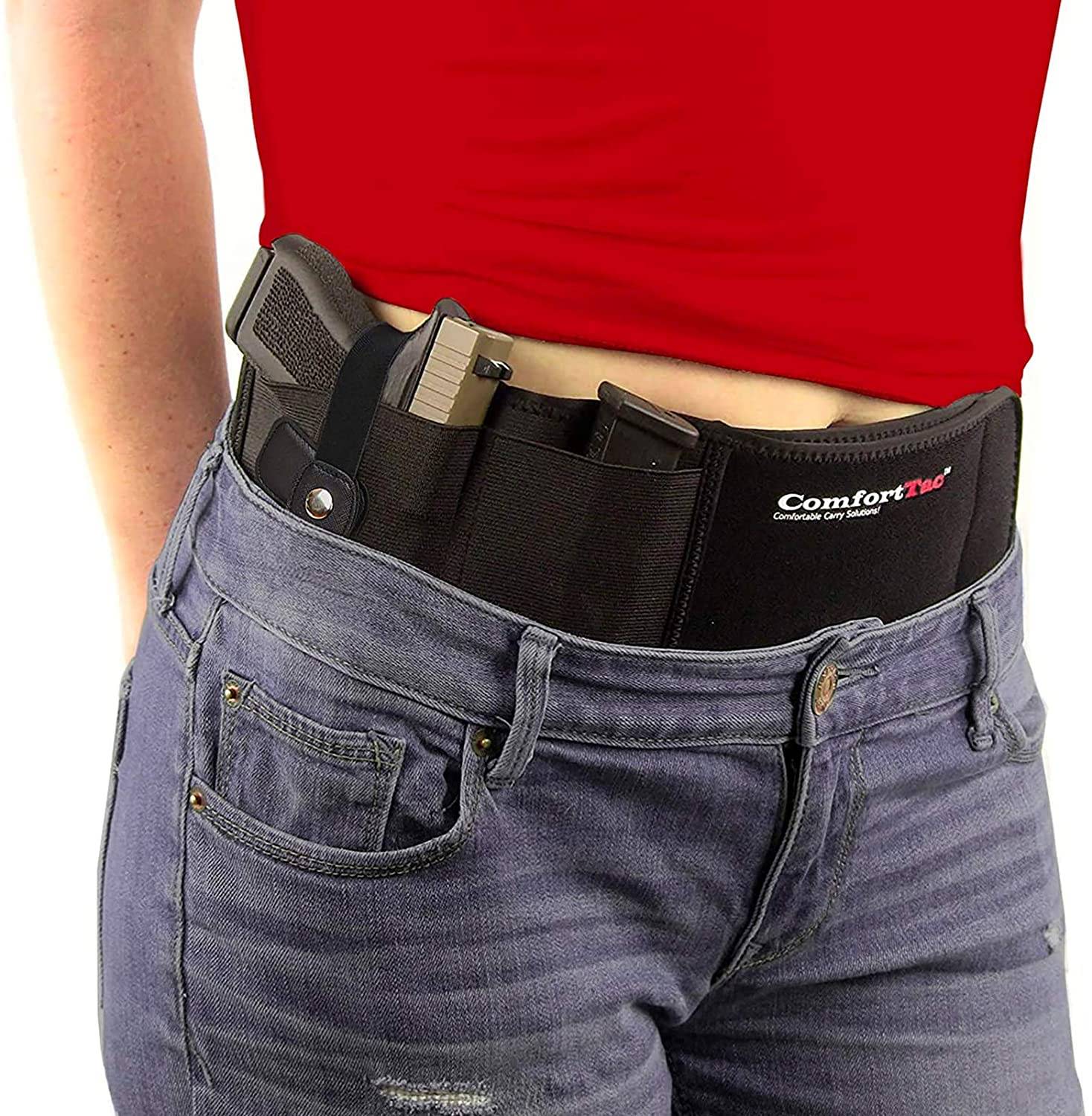 Tactical Belly Band Elastic Waist Strap Left/Right Hand Holster for Ruger Taurus 