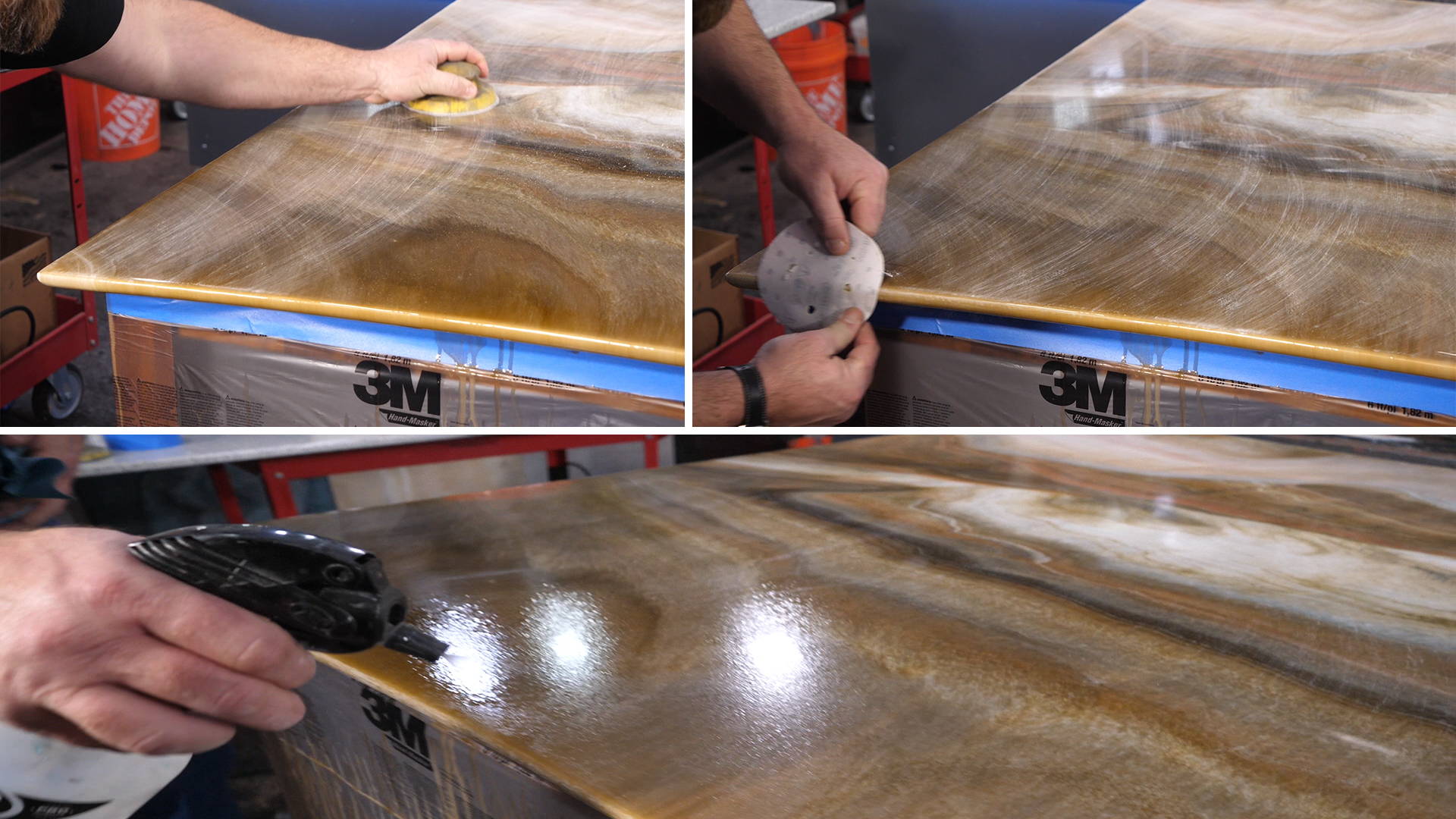 Step 10: Prep for Clear Coat of Epoxy - Lightly sand and clean the surface with isopropyl alcohol after 24-hour cure.