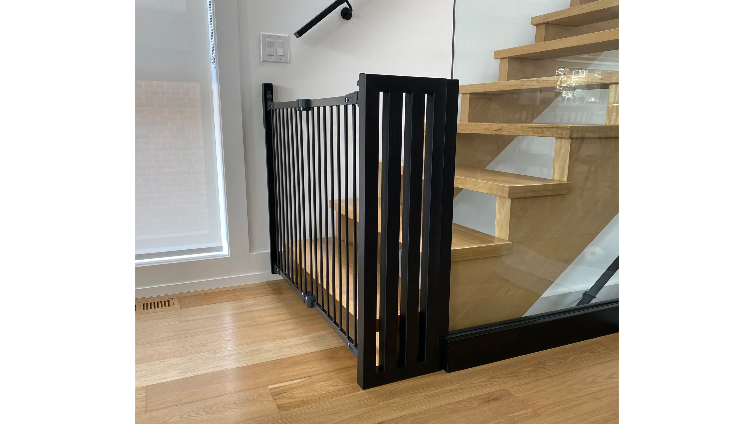 A gate with custom buildout, installed in a customer's home.