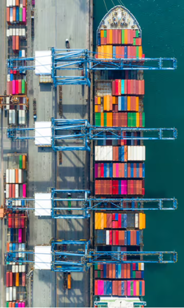 Container loading at port terminal