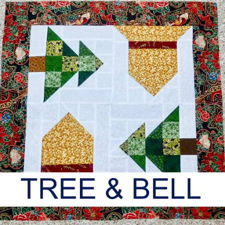 tree and bell quilt block for christmas decorations