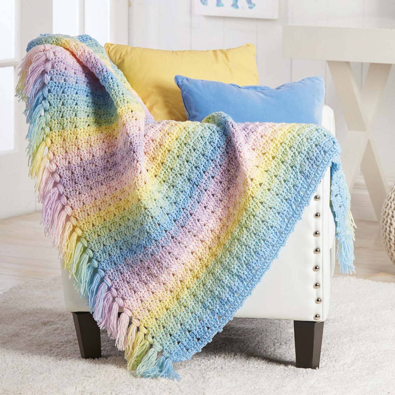 Herrschners Rainbow Baby Blanket Crochet Kit