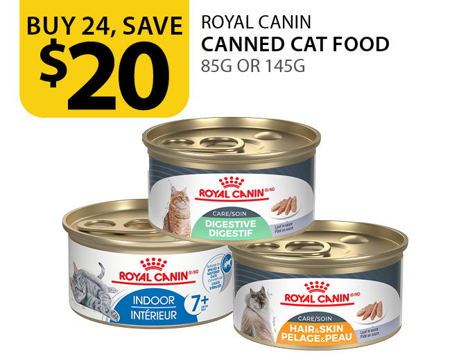 Buy 24, save $20 on Royal Canin canned cat food 85g or 145g