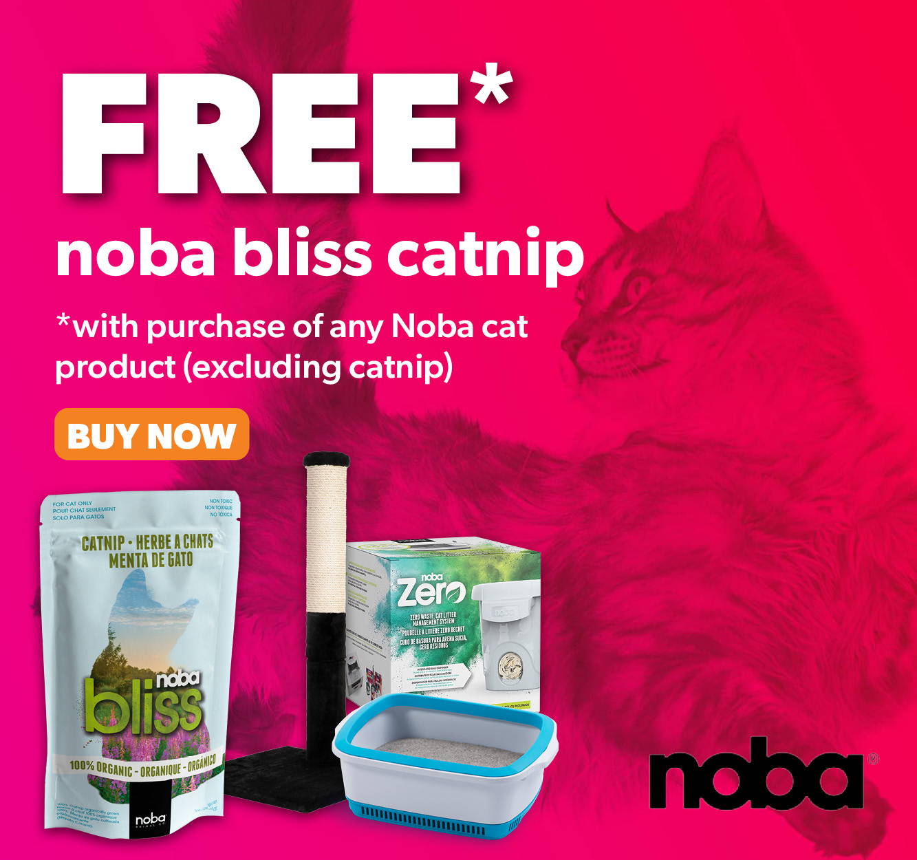 Free Noba Bliss Catnip with purchase of any Noba cat product (excluding catnip)