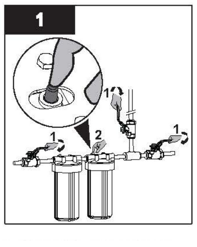 Slå av vannet for å erstatte uv-lampen