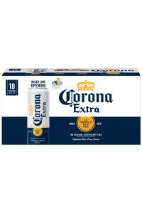 Pack of Corona Extra beer with 18 cans.