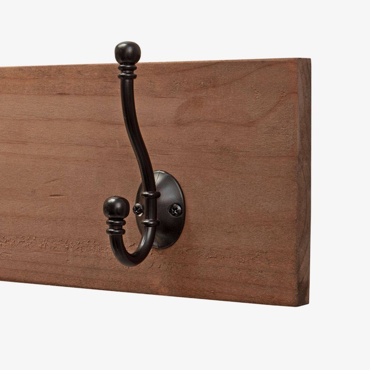 coat rack hook and wood plank details
