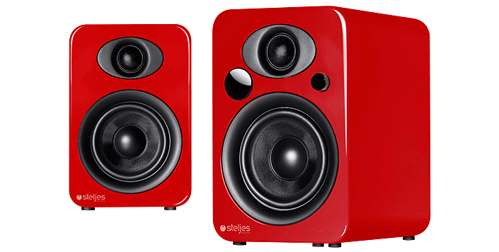 A pair of NS3 bookshelf speakers made by Steljes Audio