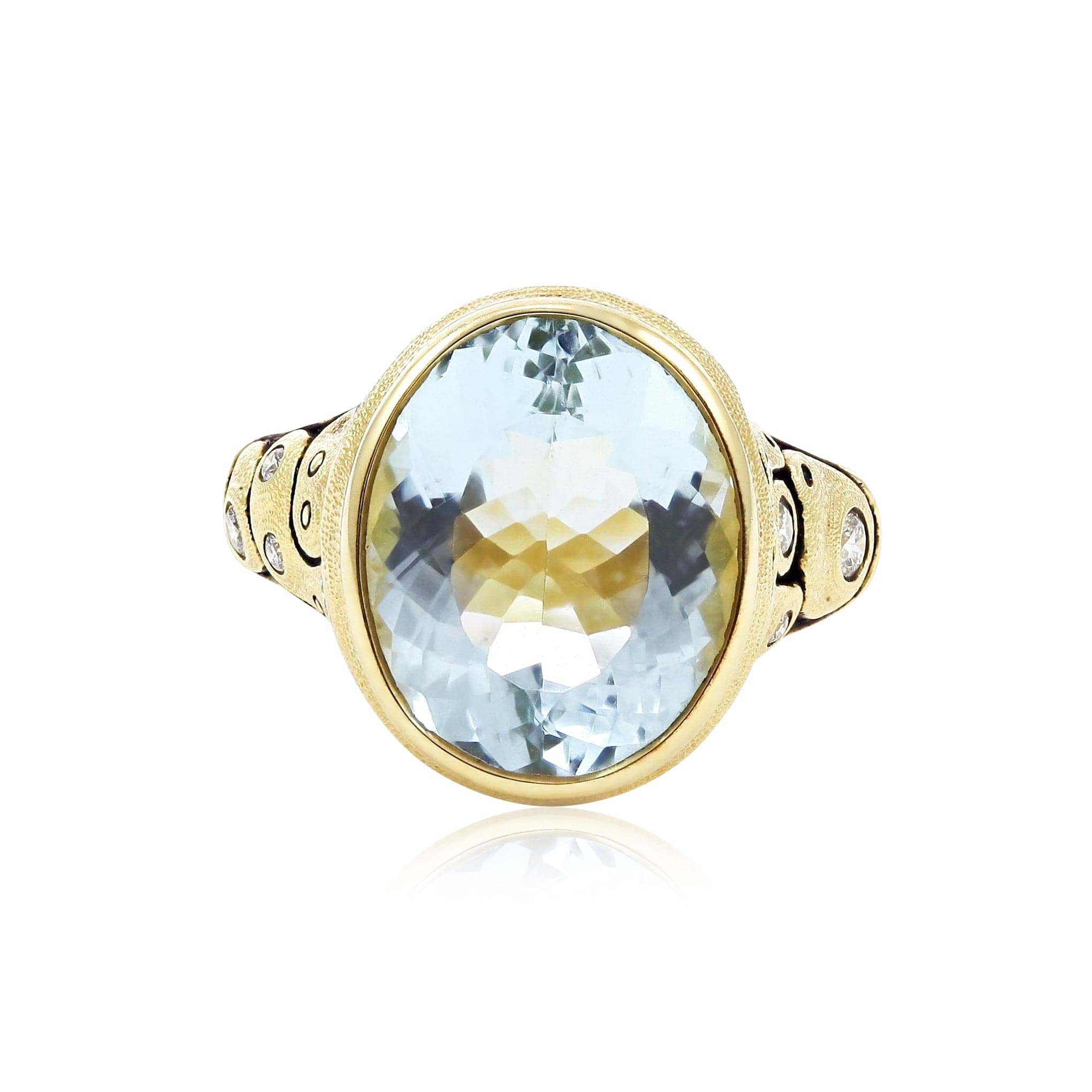 Alex Sepkus yellow gold and aquamarine ring