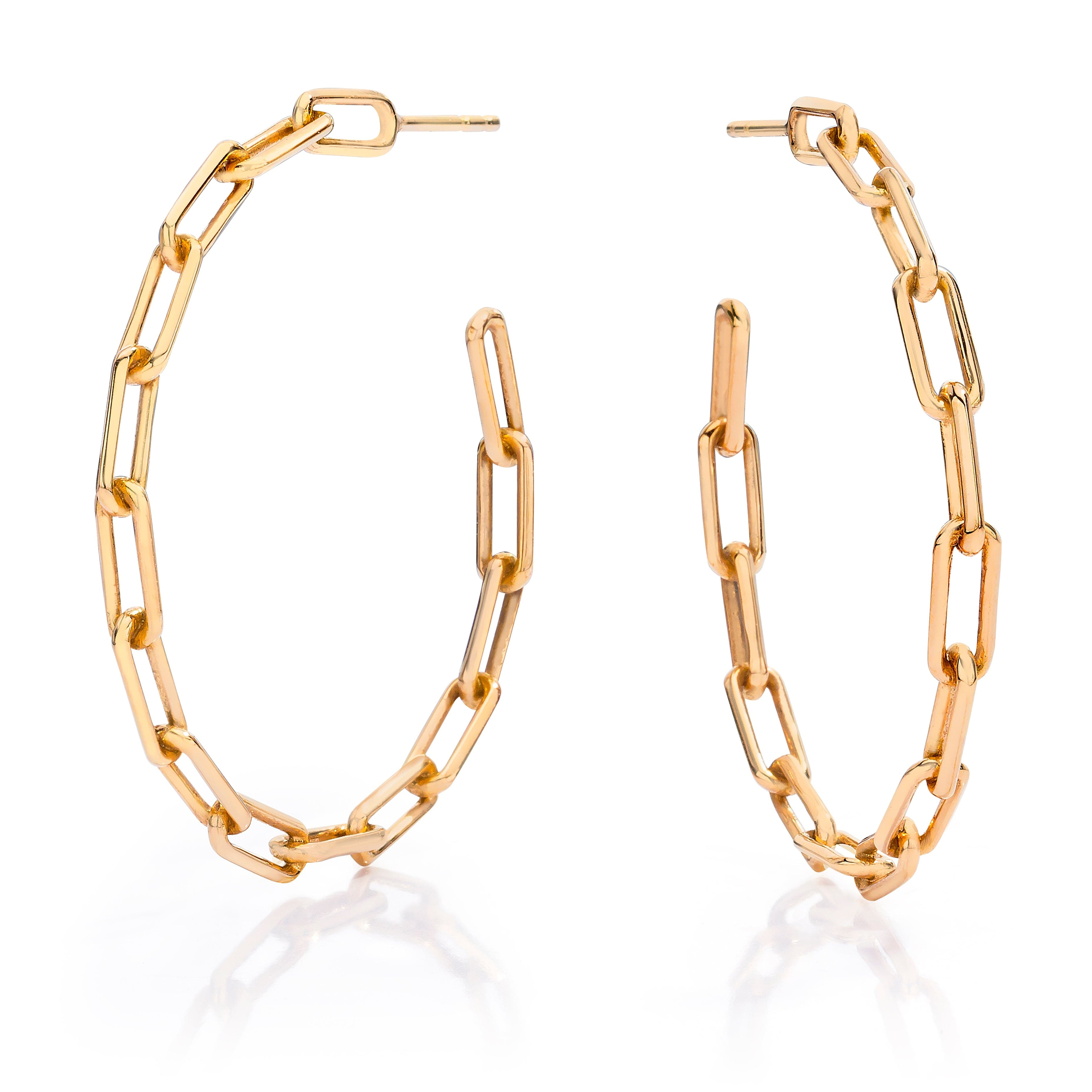 rose gold chain hoop earrings by Walters Faith