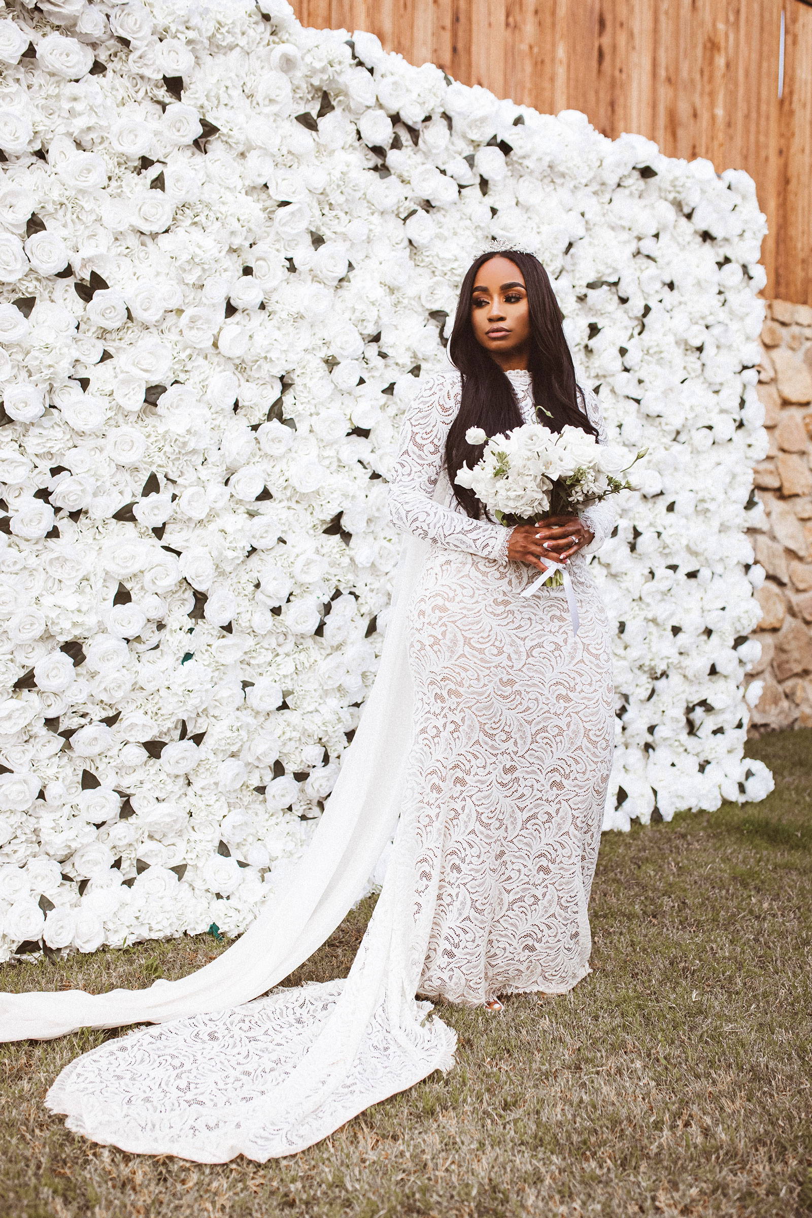 Bride wearing the Grace Loves Lace Orla wedding dress