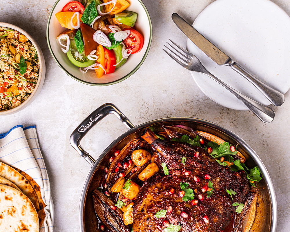 Harissa Roast Lamb with Mint Labneh & Jewelled Couscous