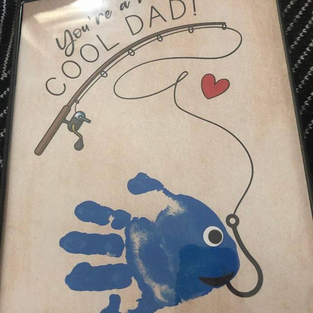 dad handprint art fish