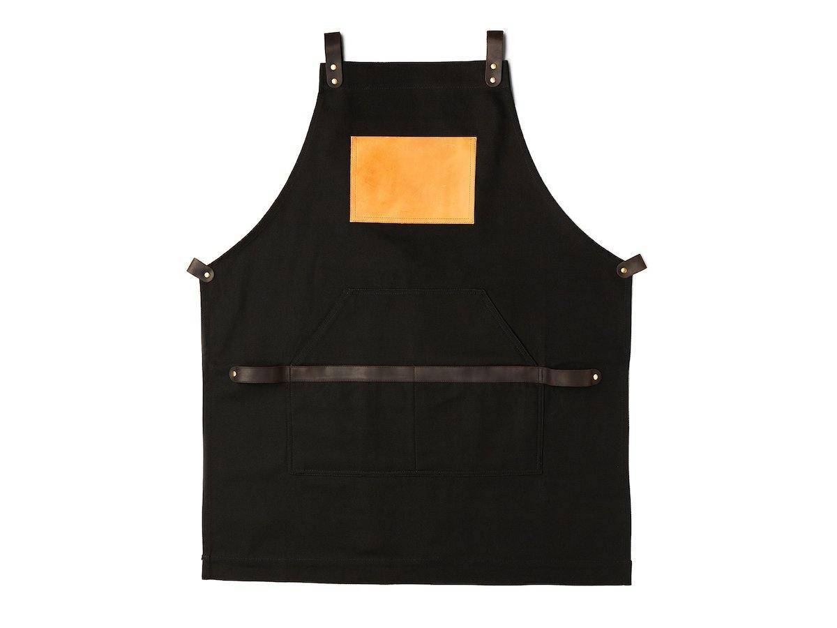 black grill apron with pockets
