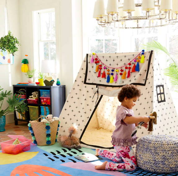 Kids playroom with tee pee