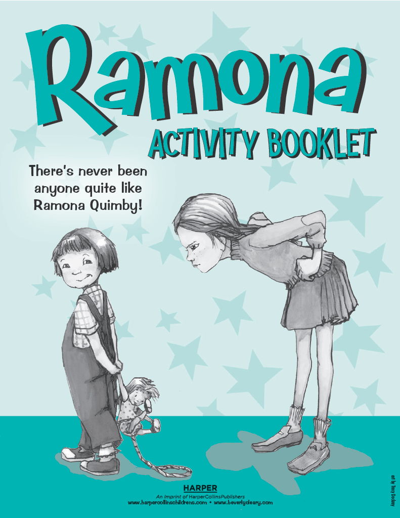 Ramona activity booklet cover featuring characters and playful text.