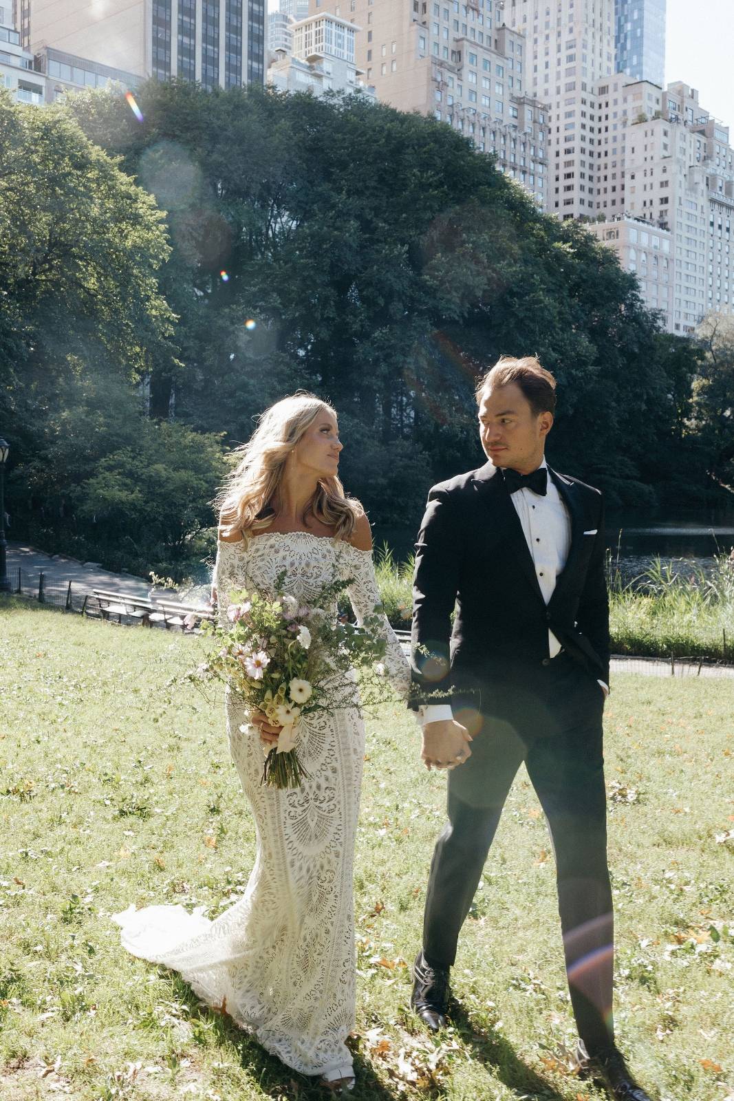Bride and Groom in Central Park, New York