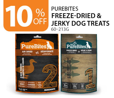 10% off PureBites Freeze-Dried & Jerky Dog Treats 60–213g